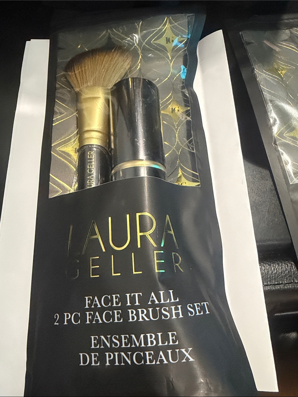 Laura Geller Black & Gold 2-Piece Face Brush Set